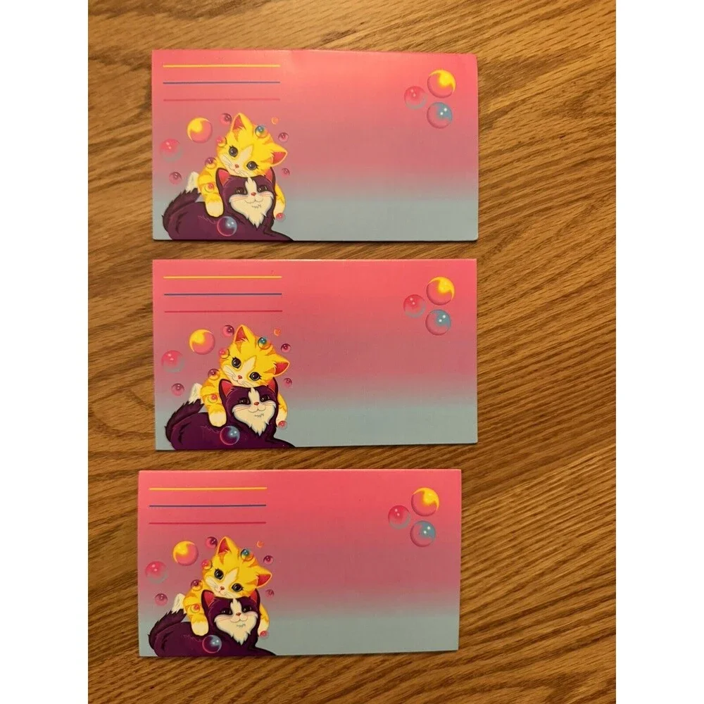 Lisa Frank Postalette Envelope Kitten Bubbles Lot Of 3 Cards Vintage 1990s‎